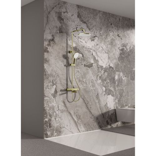 Душевая стойка Splenka S223.26.03 настенная цвет золото с термостатом - фото 4