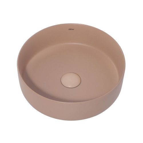 Раковина из сантехнического фаянса Abber BEQUEM AC2108MBB 40х40 накладная цвет бежевый без отверстий под смеситель - фото 3