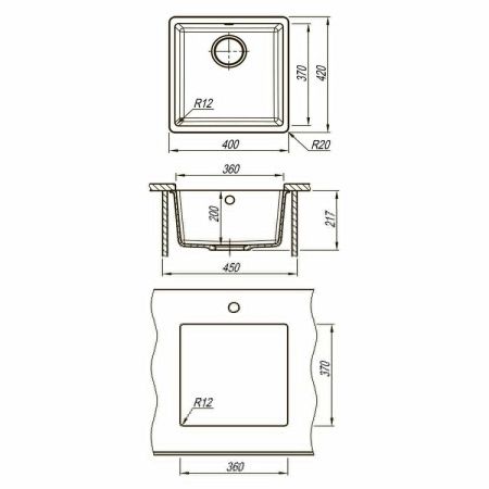 Кухонная мойка LeMark Sinara 400-u 9910062 40х40 цвет бежевый поверхность матовая