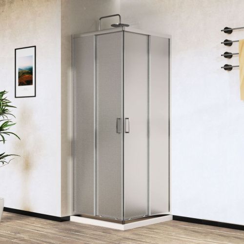 Душевой уголок Vincea City VSS-5CT8010MT 100х80 стекло текстурное профиль хром без поддона