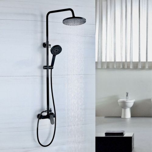 Душевая стойка Bond Circle B01-8188 настенная цвет черный - фото 4