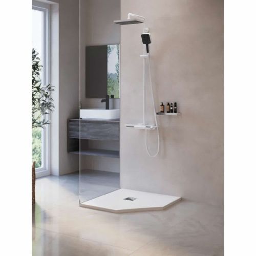 Душевой поддон RGW Stone Tray 16155099-01 90х90 искусственный камень белый без ножек - фото 2