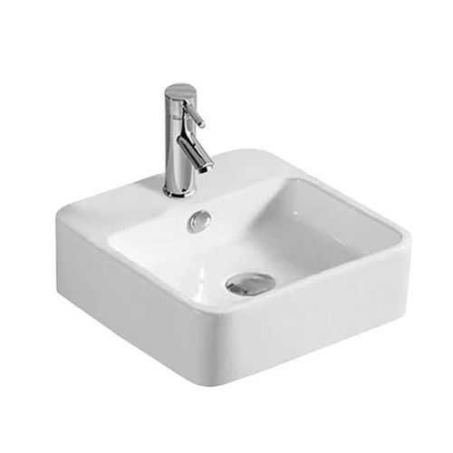 Раковина из сантехнического фарфора Melana 7063D-805 40х40 накладная цвет белый 1 отверстие под смеситель - фото 5