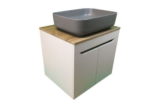 Тумба с раковиной Sintesi STL.W7023_SIN-LVB-APP-409GM 60х60 подвесная цвет коричневый - фото 4