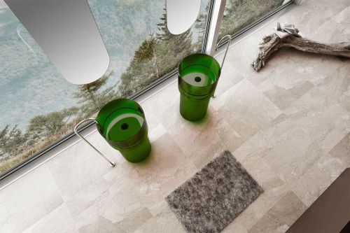 Раковина из полиэфирной смолы Abber KRISTALL AT2701Emerald-H 50х50 напольная цвет зеленый без отверстий под смеситель - фото 3