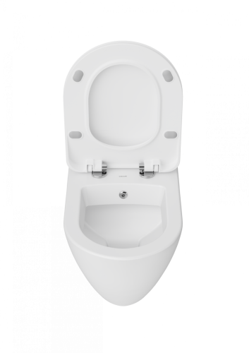 Чаша унитаза подвесная Creavit Terra TP325-00CB00E-0000 цвет белый без сиденья душевой смыв - фото 3