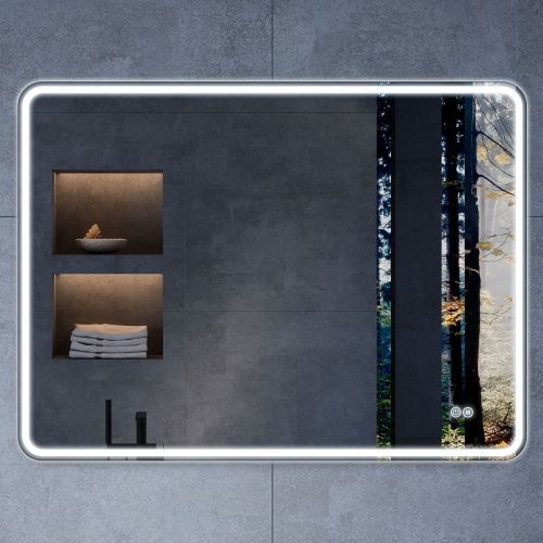Зеркало с подсветкой и антизапотевателем Vincea VLM-3VC100-2 100х80 подвесное