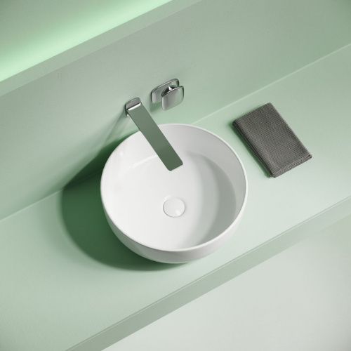 Раковина из сантехнического фарфора Ceramica Nova TAYCAN CN12003 40х40 накладная цвет белый без отверстий под смеситель - фото 4