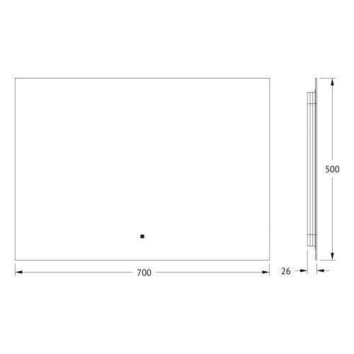 Зеркало с подсветкой Defesto GLOW DF 2504RH 70х50 подвесное - фото 2