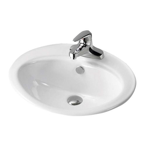 Раковина из сантехнического фарфора Melana 308-805 60х50 встраиваемая цвет белый 1 отверстие под смеситель - фото 3