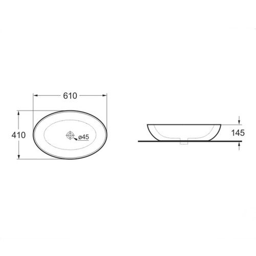 Раковина из сантехнического фарфора Vincea VBS-115 60х40 накладная цвет белый без отверстий под смеситель - фото 2