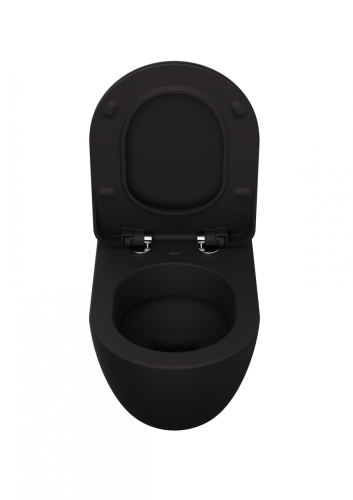 Чаша унитаза подвесная Creavit Free FE320-11SM00E-0000 цвет черный без сиденья душевой смыв - фото 3