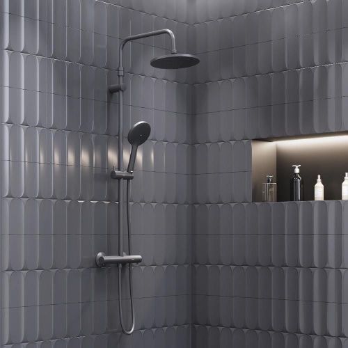 Душевая стойка Damixa Jupiter 977800300 настенная цвет черный - фото 3