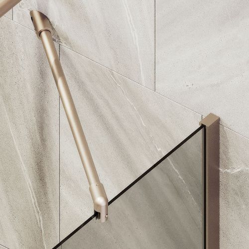 Душевая шторка на ванну Maybah Glass MGV-250-2ш 30х140 стекло тонированное профиль бронза ориентация универсальная - фото 5