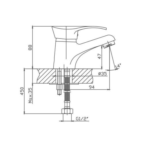 Смеситель Cron CN1014 на раковину хром - фото 3