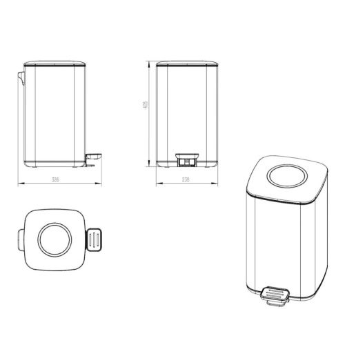 Ведро мусорное Java S-888-12Q - фото 3