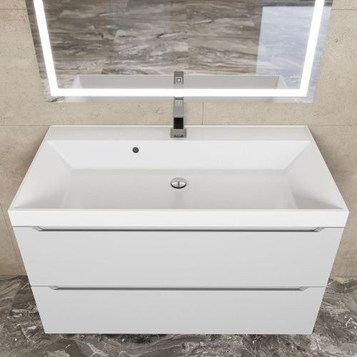 Раковина из искусственного камня Uperwood Classic 291020338 90х50 полувстраиваемая цвет белый - фото 5