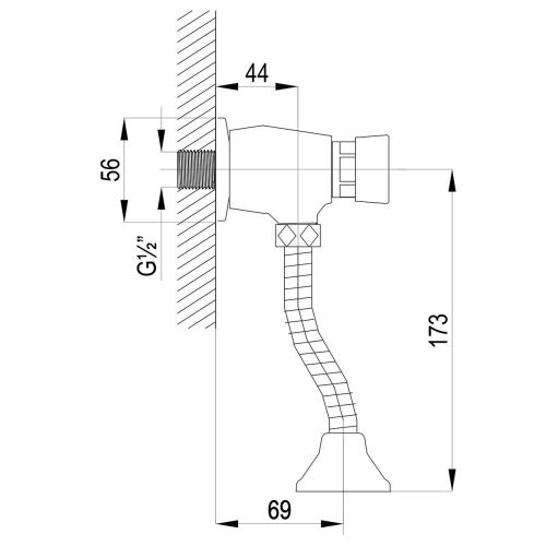Смывное устройство для писсуара LeMark Project LM4612C цвет хром - фото 2