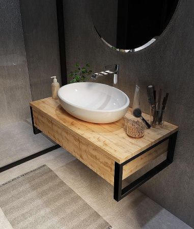 Тумба под раковину 1MarKa Grunge Loft Ц0000015940 70х50 подвесная цвет коричневый