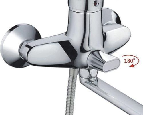 Смеситель для ванны и душа Haiba HB66 HB2266 настенный хром - фото 2