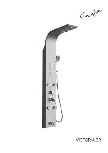 Душевая панель Cerutti SPA CT9980 настенная цвет нержавеющая сталь - фото 2