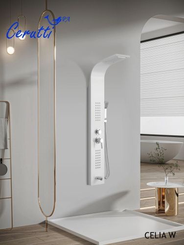 Душевая панель Cerutti SPA CT10402 настенная цвет белый
