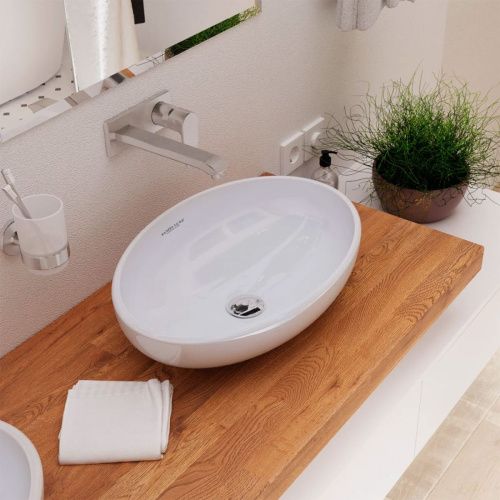 Раковина мебельная из сантехнического фарфора Sanita Luxe Ringo 53 RNGSLWB01 50х40 накладная цвет белый - фото 5