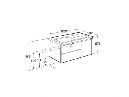 Тумба под раковину Roca Domi 7857627806 100х50 подвесная цвет белый