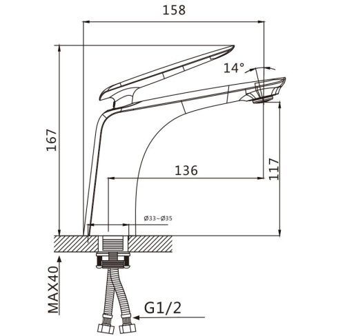 Смеситель Savol S-JD9201H на раковину черный - фото 2