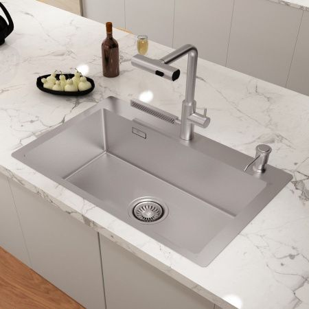 Кухонная мойка Fashun 27M Комплект AS6845 70х45 цвет серый поверхность матовая