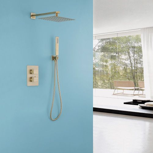 Душевая система Abber AF8251G встраиваемая в стену цвет золото с термостатом - фото 2