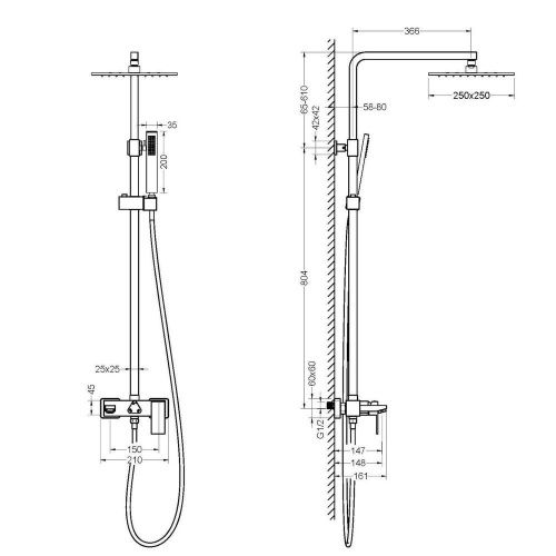 Душевая стойка Timo Selene SX-1030/16 настенная цвет белый - фото 2