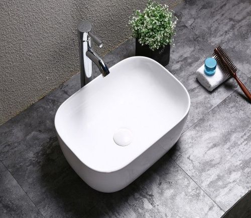 Раковина из сантехнического фаянса CeramaLux 78104 50х40 накладная цвет белый без отверстий под смеситель - фото 3