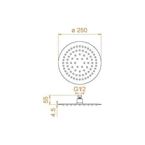 Верхний душ RGW Shower Panels 21148125-04 25х25 черный - фото 5