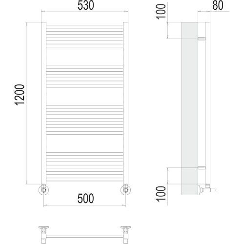 Полотенцесушитель водяной Terminus 4670078530813 55х120 хром - фото 3