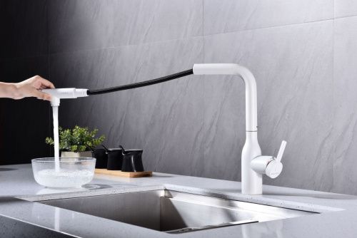 Смеситель для кухни Paulmark VIPER Vi213105-WH на мойку белый - фото 4