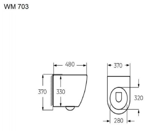 Унитаз Relisan WM 703 Black Гл000026452 черный с сиденьем микролифт безободковый каскадный смыв - фото 3