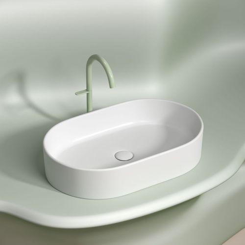 Раковина из сантехнического фарфора Ceramica Nova ELEMENT CN6048MW 60х40 накладная цвет белый без отверстий под смеситель - фото 2