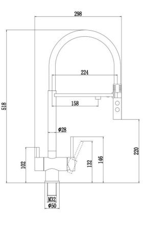 Смеситель для кухни Fmark FS1262-C01 на мойку золото