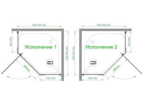 Душевой уголок Royal Bath FATO RB90TR-T-CH FATO 90х90 стекло прозрачное профиль хром без поддона - фото 4