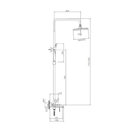 Душевая стойка Splenka S06.24.09 настенная цвет серый
