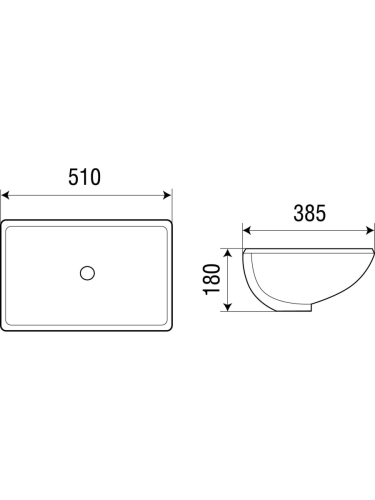 Раковина из сантехнического фаянса WeltWasser WW SK 10000003896 50х40 подвесная цвет белый без отверстий под смеситель - фото 3