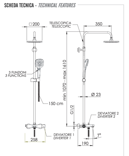 Душевая стойка Remer Infinity I34A8CPAD20 настенная цвет хром - фото 2