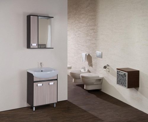 Тумба под раковину Onika Гамма 105537 50х30 напольная цвет бежевый/коричневый - фото 2