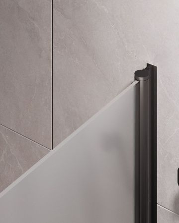 Душевая шторка на ванну Timo T31 80х140 стекло матовое профиль черный ориентация универсальная