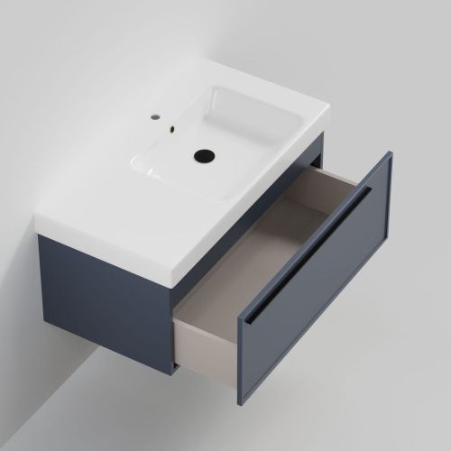 Тумба с раковиной La Fenice ELBA NFNC-01-ELB-BG-90-3-90R 90х50 подвесная цвет синий - фото 2