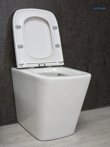 Унитаз приставной Gid Cuadrado 62240Y белый с сиденьем микролифт безободковый душевой смыв - фото 4