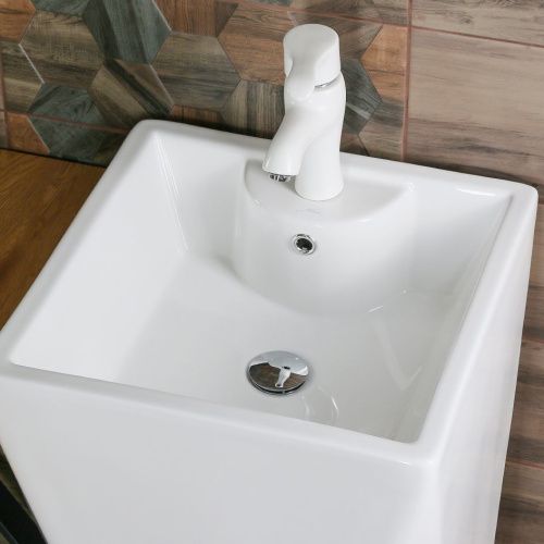 Раковина из сантехнического фарфора Melana B156-805 50х50 напольная цвет белый 1 отверстие под смеситель - фото 2