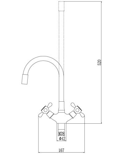 Смеситель для кухни Fmark FM4319-02 на мойку хром - фото 2