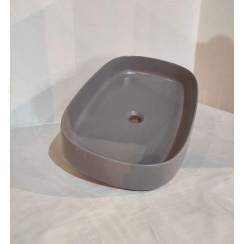 Раковина керамическая White Ceramic Jumper W0707FM 60х40 накладная цвет серый